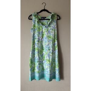 Barbara Erickson Dress Women’s Size Medium Tropical Leaf Print Resort Wear